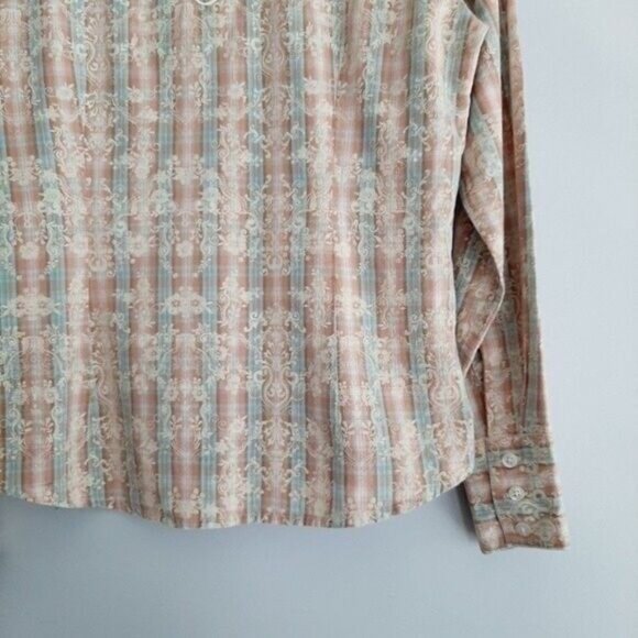 PANHANDLE SLIM | Western Floral Plaid Check Button Down Shirt Women's M - Picture 7 of 8